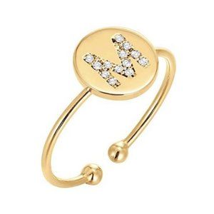14K Gold Plated Initial Ring Stackable Rings for Women | Fashion Rings
